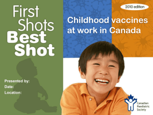 First Shots, Best Shot - Canadian Public Health Association