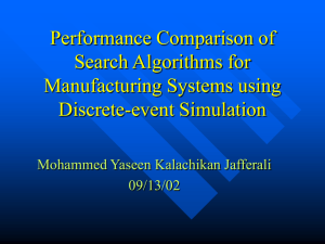 Performance Comparison of Search Algorithms for Manufacturing