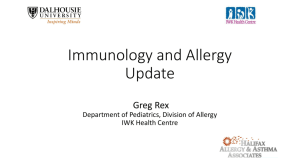 Immunology and Allergy Update: Dr. Gregory Rex
