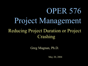 OPER 576 - S04 - Project Crashing