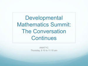 National Summit on Developmental Mathematics