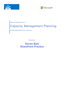 Capacity Planning - SharePoint Practice