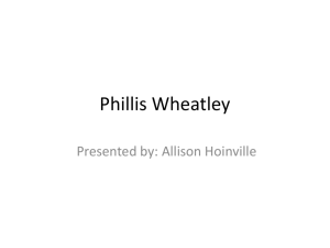Phillis Wheatley - paige