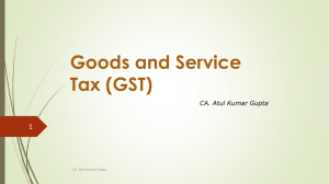 Goods and Service Tax (GST) - Northern India Regional Council of