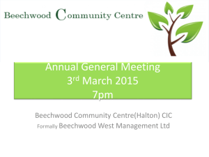 EGM * 1st October 2013 - Beechwood Community Centre