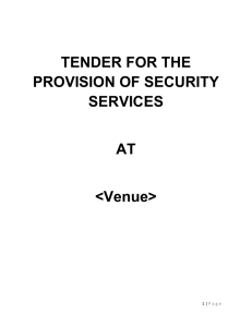 tender for the provision of security services