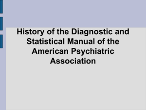 History of the Diagnostic and Statistical Manual of the America