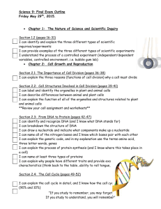 Science 9: Midyear Exam Outline