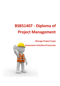 BSB51407 PM Diploma - Scope Assessment Activities