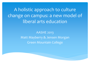 A holistic approach to culture change on campus