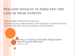 Per-unit royalty vs fixed fee: the case of weak patents Rabah Amir