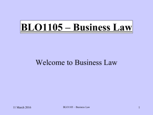 BLO1105 – BUSINESS LAW