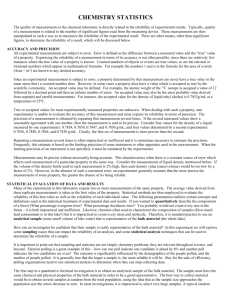 chemistry statistics - Seattle Central College