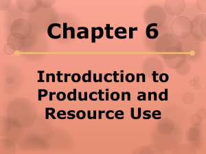 Intro to Production and Resource Use