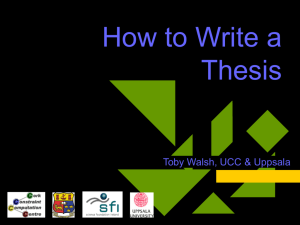 How to Write a Thesis