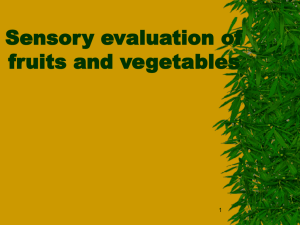 sensory of fruits and vegetables