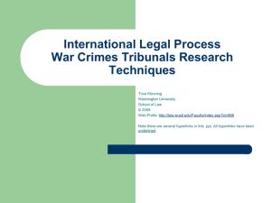 International Legal Process War Crimes Tribunals Research