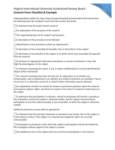Consent Form Checklist & Example - Virginia International University