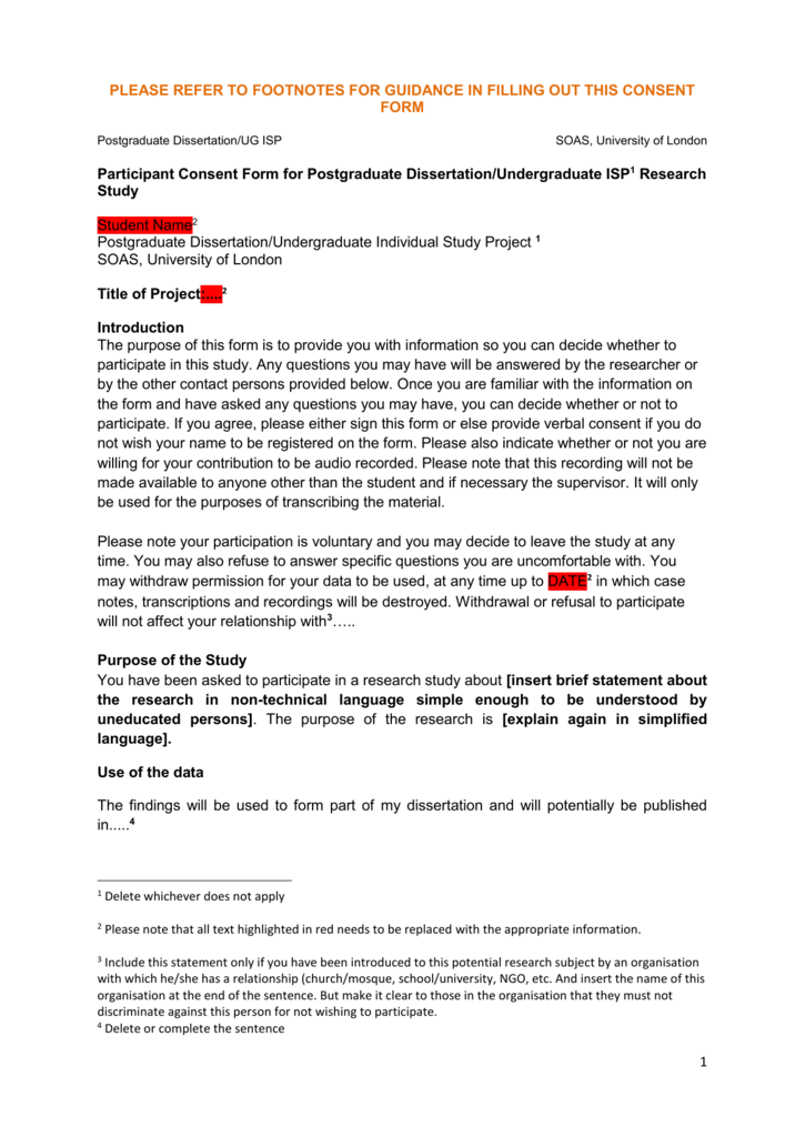 consent form for dissertation interviews