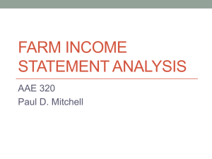 Farm Balance Sheet Analysis - Agricultural & Applied Economics