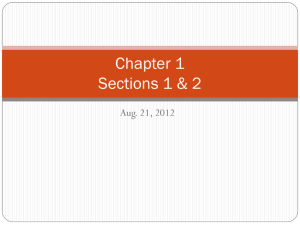 Chapter 1 Sections 1 & 2