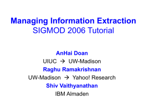 Managing Information Extraction