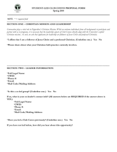 STUDENT-LED CLUB CONVO PROPOSAL FORM Spring 2014