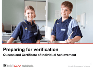 Preparing for verification: Queensland Certificate of Individual