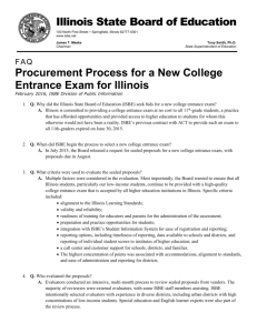 FAQ - Procurement Process for a New College Entrance Exam for