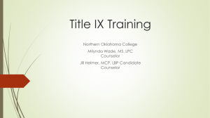 Title IX Training - Northern Oklahoma College