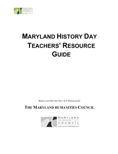 developing skills through maryland history day participation