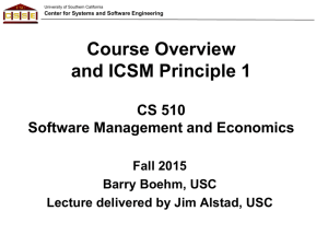 Course Overview, ICSM Principle I
