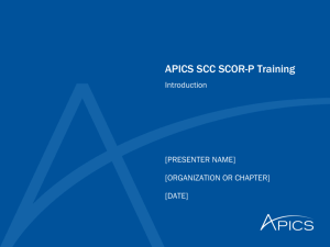 APICS SCC SCOR-P Training - APICS Northeast District