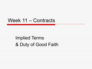 Week 11 – Contracts