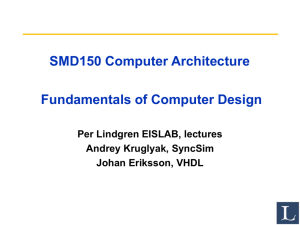 SMD150 Computer Architecture Fundamentals of
