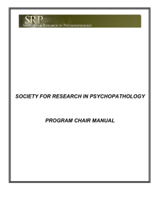 2004 Progam Chair - Society for Research in Psychopathology