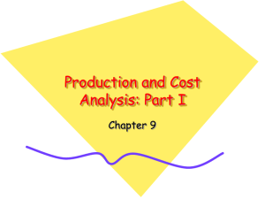 Production And Cost Analysis I