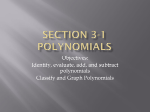 Section 3-1 Polynomials