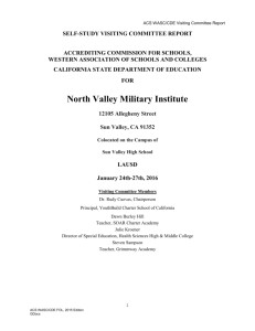 By 30 June 2016 - North Valley Military Institute