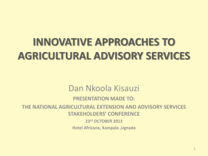 A presentation on how Innovative approaches to Farming