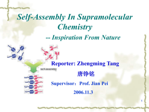Self-Assembly In Supramolecular Chemistry