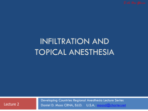 Infiltration, Topical, and Tumescent Anesthesia