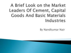 A Brief Look on the Market Leaders Of Cement, Capital Goods And