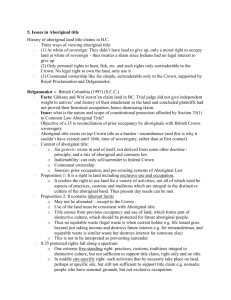 5. Issues In Aboriginal Title