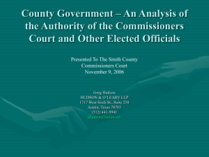 County Government – An Analysis of the Authority of the