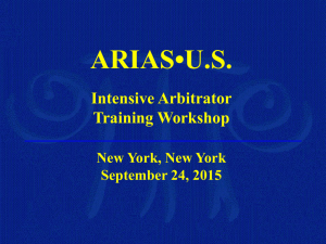 Intensive Arbitrator Training Workshop PowerPoint