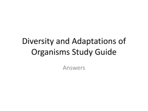 Diversity and Adaptations of Organisms Study Guide