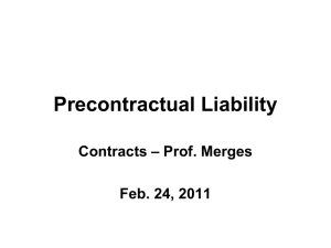 Precontractual Liability - Berkeley Law