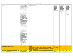 Biology Pacing and Curriculum Plan - Copley