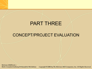 PART THREE CONCEPT/PROJECT EVALUATION